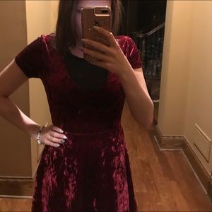 red velvet dress